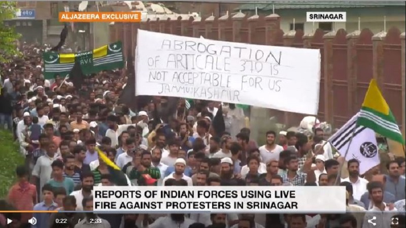 shrinagar protest