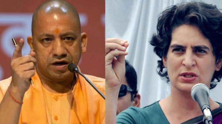 योगी आदित्यनाथ और प्रियंका गांधी।