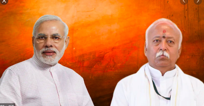 पीएम मोदी और आरएसएस प्रमुख मोहन भागवत।