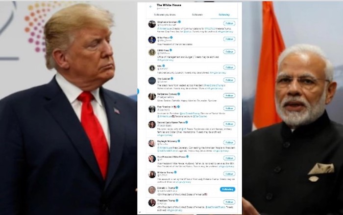 ह्वाइट हाउस ने नरेंद्र मोदी को ट्विटर पर अनफॉलो किया, धार्मिक स्वतंत्रता पर आई रपट के बाद उठाया ह्वाइट हाउस ने बड़ा कदम