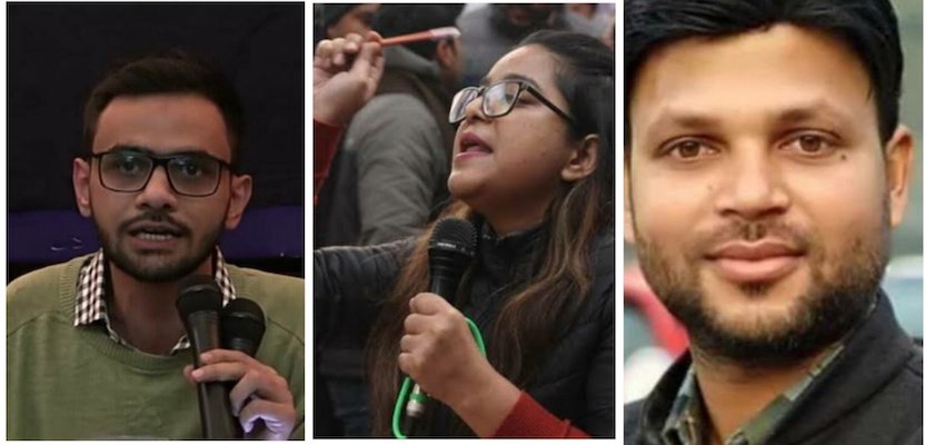 ख़ालिद, सफूरा और तीसरे एक एक्टिविस्ट।