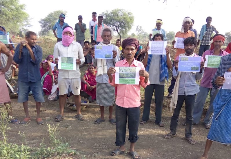 किसानों का छत्तीसगढ़ में प्रदर्शन।