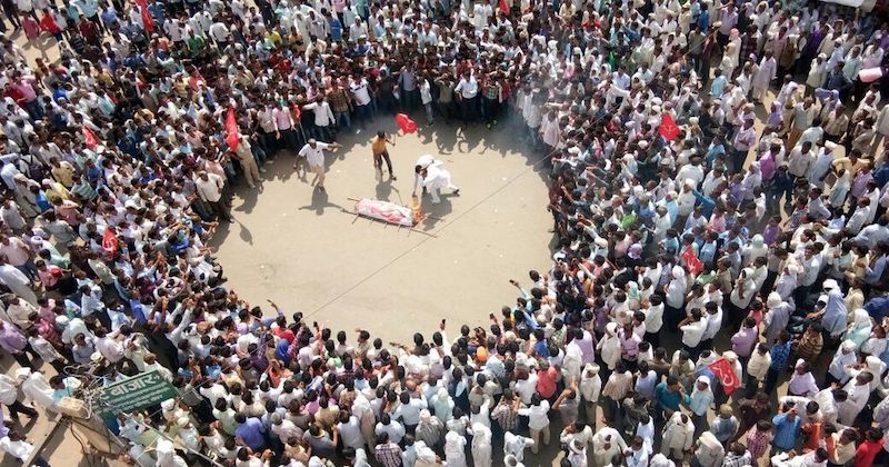 राजस्थान में किसानों का आंदोलन।
