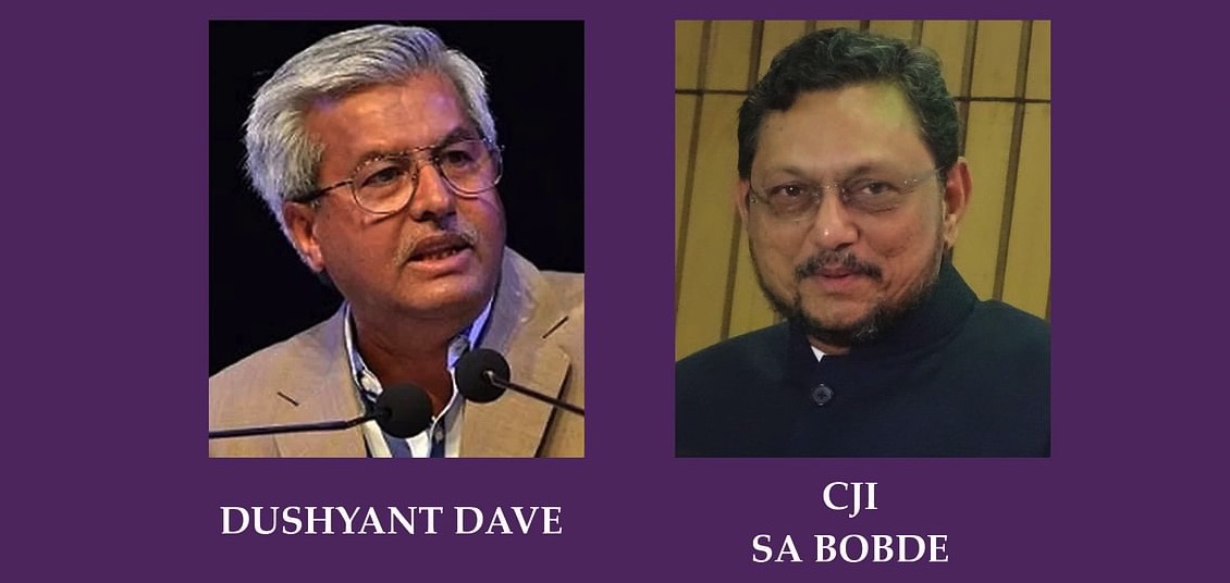 दुष्यंत दवे और चीफ जस्टिस बोबडे।
