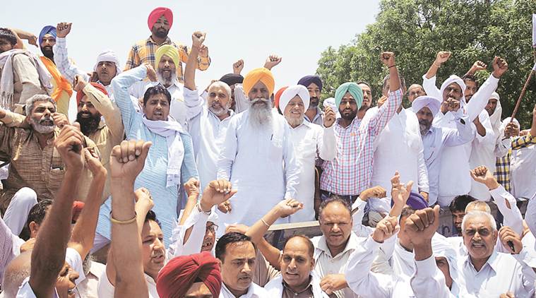 हरियाणा में किसानों का आंदोलन।