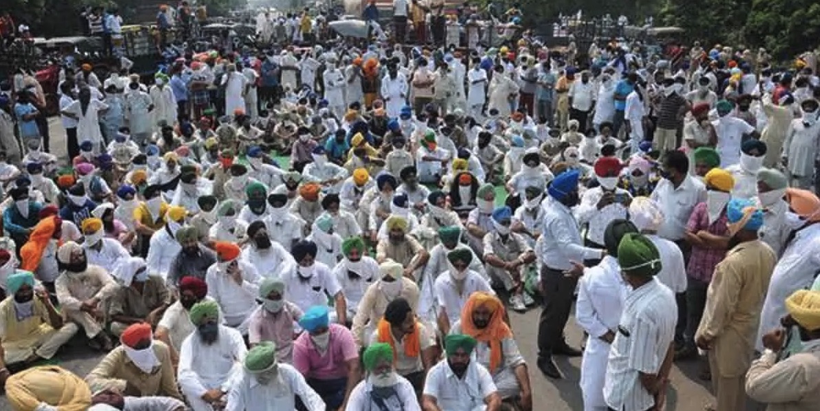 हरियाणा में विरोध प्रदर्शन।