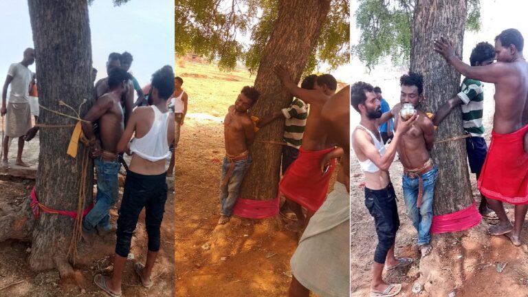 मिर्जापुर: मोबाइल चोरी के आरोप में नीम के पेड़ से बांध आदिवासी युवकों को दी गई तालिबानी सजा